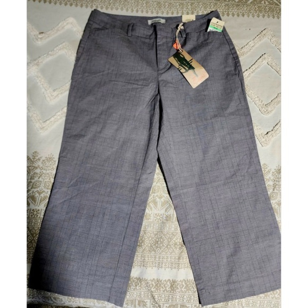 Womens Dockers Grey Plaid Capri Pants Size 8‎ Petite